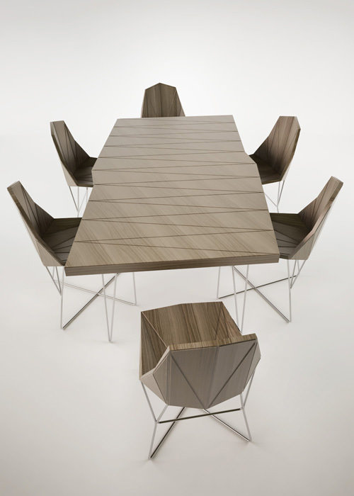 Collection TISA chaise et table par Branko Matic