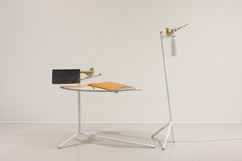 Collection Uccello, table + lampe + poésie par Monocomplex