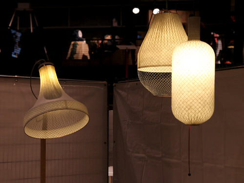 Collection Meshmatics, luminaire de bambou et grillage par Rick Tegelaar