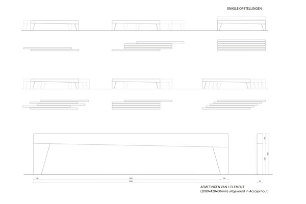 Individu le banc pour deux ou trois par Ruben Deriumaeker