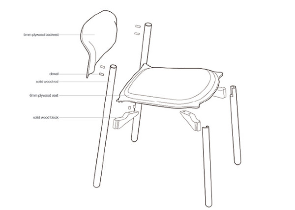 Chaise Boss le contreplaqué courbé par Tobias Nitsche