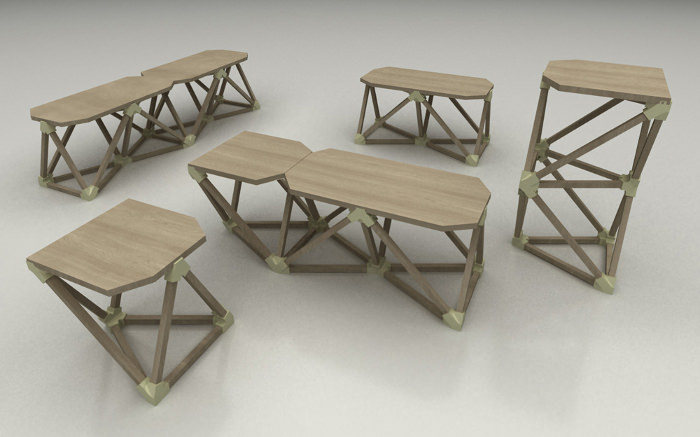 Projets Hedron et Octahedrons mobilier par Benjamin Migliore