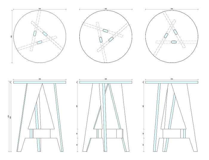 Puzzle Stool simplement tabouret par Karolina Tarkowska