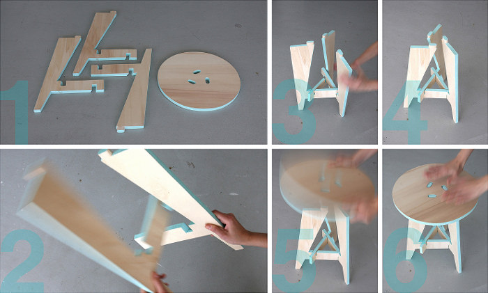 Puzzle Stool simplement tabouret par Karolina Tarkowska