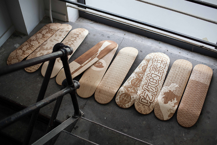 Lasercut Deck Line nouvelle collection de skate par Magnetic Kitchen