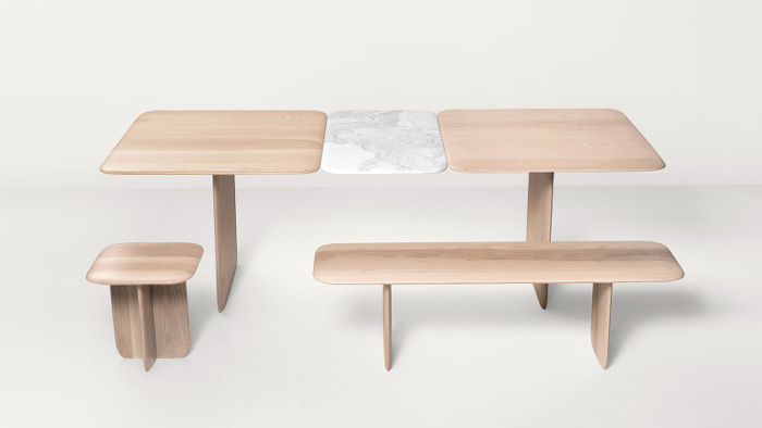 Collection Poise table et banc par Box Clever