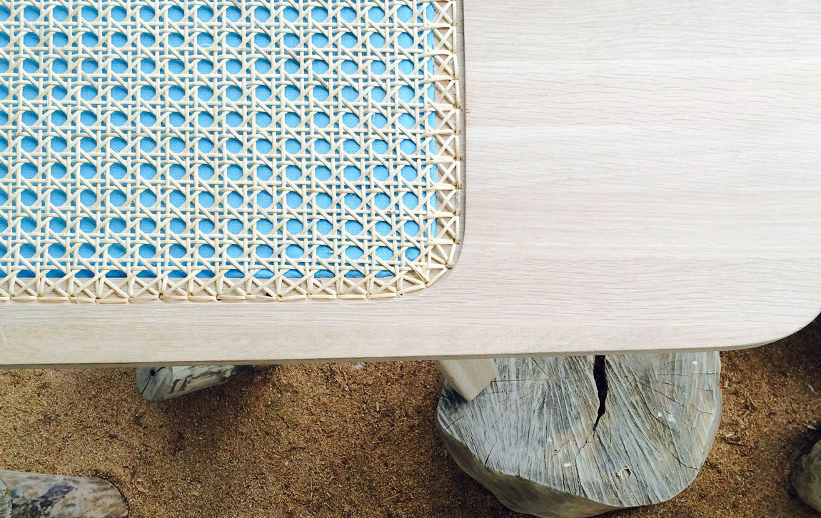 The Bench banc avec osier par Tim Defleur et Oza Design